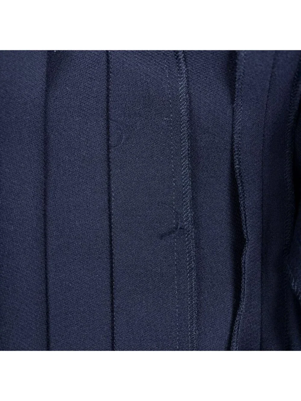 Chanel CC Logo Button Set Knee Length Skirt Navy